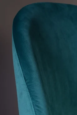 Retro Esszimmerstuhl Barbara Samt Petrol-Zuiver Outlet