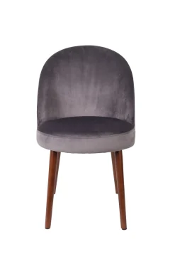 Retro Esszimmerstuhl Barbara Samt Grau-Zuiver Discount