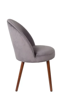 Retro Esszimmerstuhl Barbara Samt Grau-Zuiver Discount
