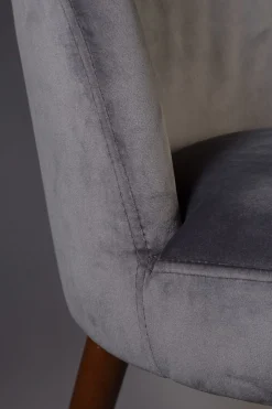 Retro Esszimmerstuhl Barbara Samt Grau-Zuiver Discount