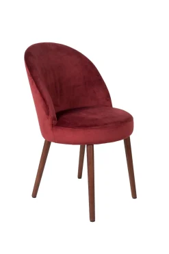 Retro Esszimmerstuhl Barbara Samt Rot-Zuiver Best