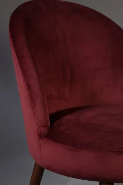 Retro Esszimmerstuhl Barbara Samt Rot-Zuiver Best