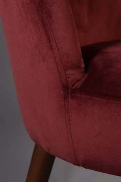 Retro Esszimmerstuhl Barbara Samt Rot-Zuiver Best