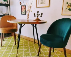 Retro Esszimmerstuhl Barbara Samt Orange-Zuiver Online