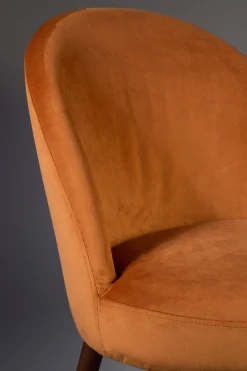 Retro Esszimmerstuhl Barbara Samt Orange-Zuiver Online